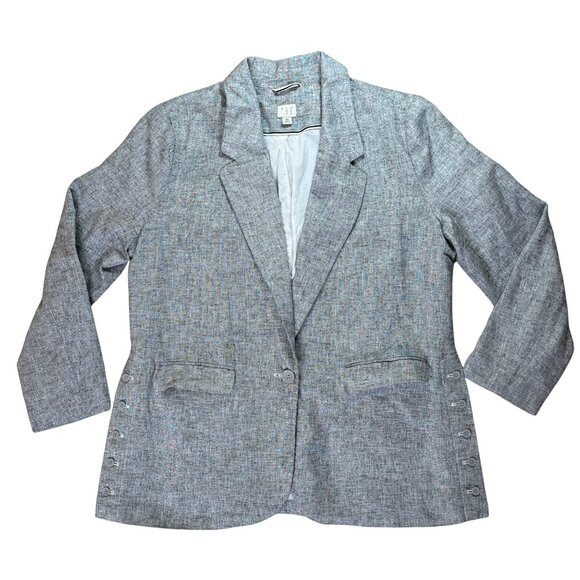 Metallic Silver Blazer + Side Button Accents (XL) A New Day - Picture 1 of 11
